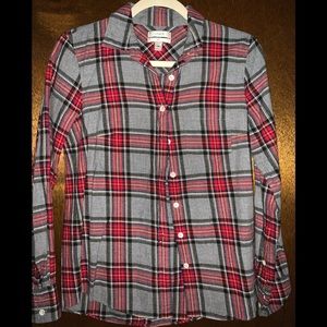 J. Crew plaid “boy” shirt